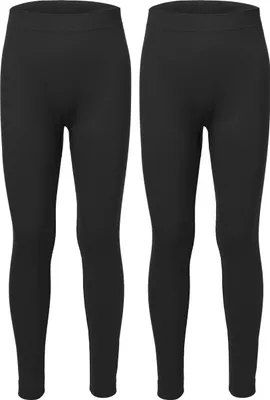 Produktbild von Ladeheid 2er Pack Lange Unterhosen Kinder Jungen  für Winter Sport LA40-259 (Schwarz/Schwarz, 134-140)