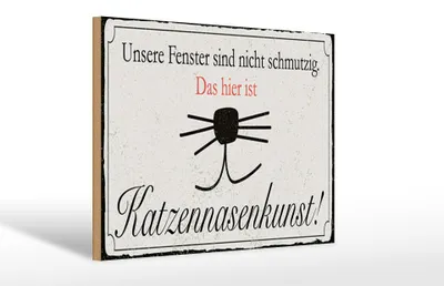 Produktbild von Holzschild Spruch 20x30 cm Katzennasenkunst Schild