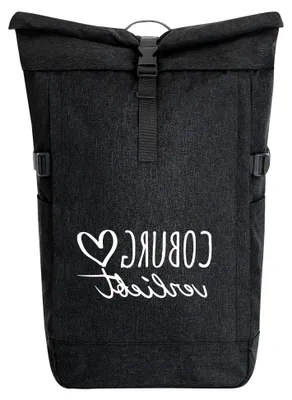 Produktbild von Kurierrucksack Coburg 30-44 Liter Schwarz Melange Fairtrade Rolltop Geschenkidee