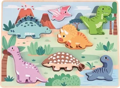 Image de Puzzle 3D en bois - dinosaures