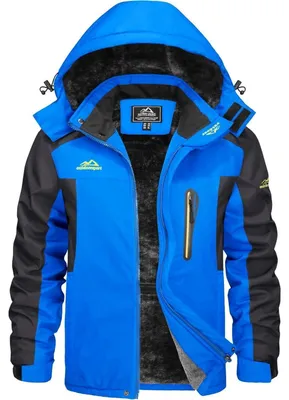 Productafbeelding van Winterjas voor heren, waterdicht, warm gevoerd, ski-jas, koningsblauw, maat S