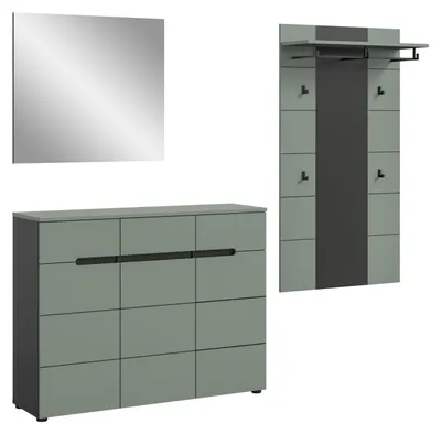 Produktbild von Garderoben-Set Canu 2 | Basalt grau / Smoke Green | 3-teilig