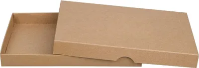 Image de Boîte pliante 13,6 x 19,6 x 2,0 cm, marron, avec couvercle, carton kraft - lot de 10