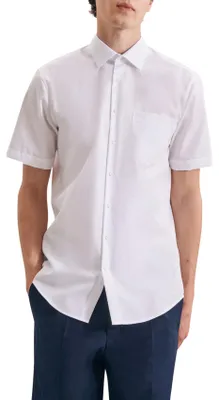 Image de Seidensticker chemise à manches courtes Modern blanc uni coton