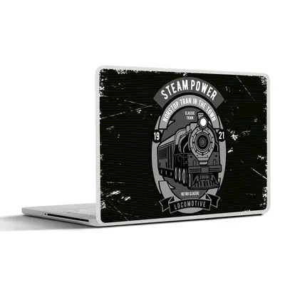 Produktbild von MuchoWow® Laptop Aufkleber Sticker Cover Zug - Vintage - Zeichnung 36.5x27.5 cm - Laptop-Sticker
