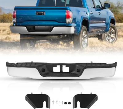 Zdjęcie produktu dla Tylny zderzak VEVOR, kompatybilny z Toyota Tundra 2007-2013, tylny zderzak ze stali chromowanej, montażowy zamiennik tylnego zderzaka z oświetleniem tablicy rejestracyjnej i deską do biegania, bez otworów na czujniki, do TO1103117