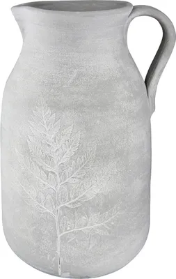Produktbild von Gilde Vase, "Farn", Farnmotiv, Keramik, grau, VE 2, H. 31 cm, D. 16 cm 32708 4063387327081