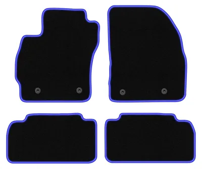 Produktbild von Fußmatten Automatten Velours Schwarz/Blau für Mazda 5 II 2010- Set 4-tlg