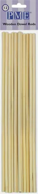 Zdjęcie produktu dla PME Wooden Dowel Rods, 300 mm, 68 g, 8 mm, 76 mm, 388 mm, Blister