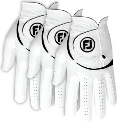 Immagine prodotto di Guanti da golf Footjoy Weathersof (confezione da 3) bianco/nero mano sinistra M/L uomo