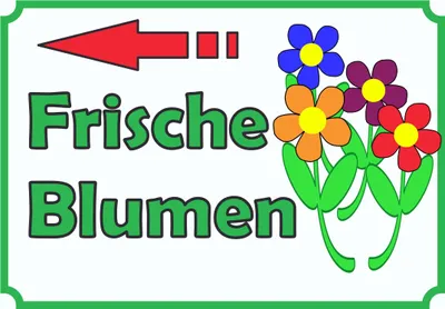 Produktbild von Verkaufsschild Schild Blumen links A1 Rückseite selbstklebend