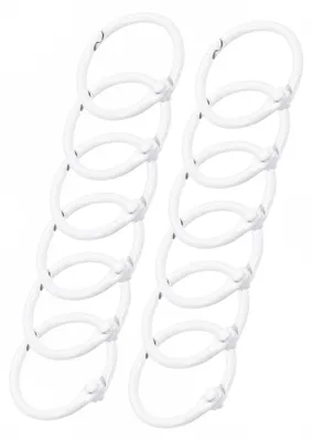 12er-Pack 30 mm Metall-Federschlüsselringe, weiß, rund