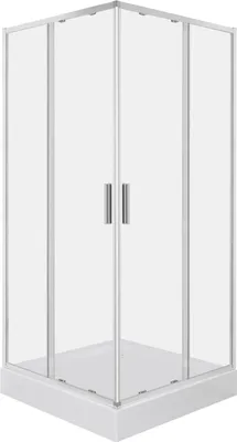 Produktbild von Kerra Solid SQ 80x80 CHR Duschkabine mit Duschwanne, Chromprofile, 6mm ESG transparent Sicherheitsglas mit KERRA PROTECT Schutzschicht
