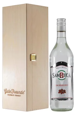 Produktbild von Bussoni Sambuca Anislikör mit Geschenk-Holzkiste