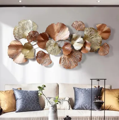 Productafbeelding van Metalen Wanddecoratie met Ginkgobladeren
