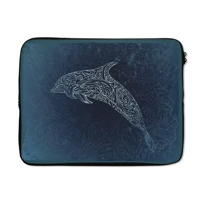 Produktbild von MuchoWow® Laptop Hülle 14 ZollDelfin - Blau Laptoptasche - Laptoptasche - Stoßsicher - Schutzhaube