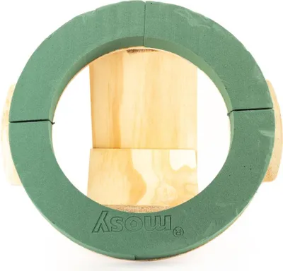 Produktbild von INNA-Glas Ökodur Grabschmuck Steckschaum Urnenkranz Arnelle, Naturholz-Unterlage, grün, 4,5cm, Ø36cm - Trauerfloristik Steckunterlage