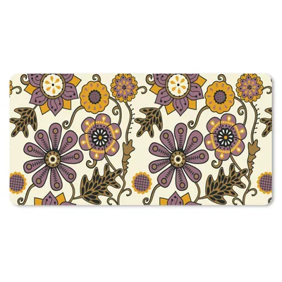 Produktbild von MuchoWow® Mauspad Mousepad Blumen - Bohème - Vintage - Cartoon 60x30 cm - Mousepads - Maus Mat - Pad - Mausunterlage - Nachhaltig