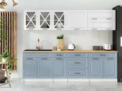 Obrázek produktu pro Kuchyňská linka TURID 260cm - Bílá + denim