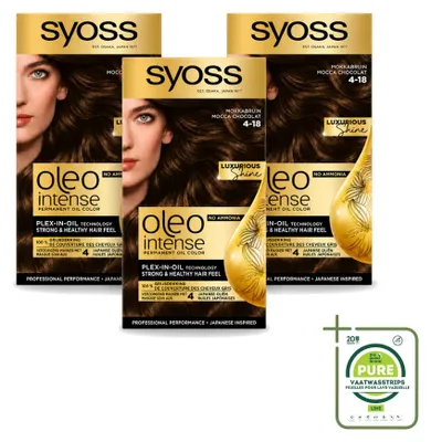 Immagine prodotto di 3 confezioni di SYOSS Oleo Intense, colorazione permanente per capelli - Tonalità: Moka - Confezione grande - 3 pezzi