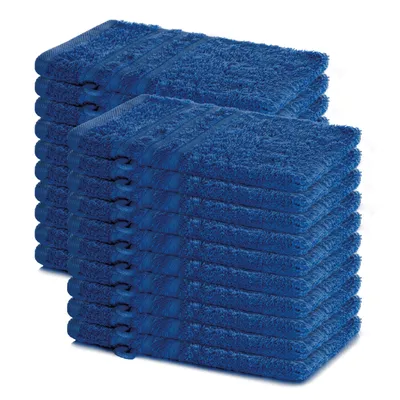 Produktbild von Lavea® 20er Set Waschhandschuh 15x21 cm – Waschhandschuhe 100% Baumwolle, waschbar – Frottierserie Elena –  Royalblau