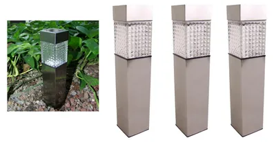 Produktbild von 3x Solar Gartenwegeleuchte 27,7cm LED Gartenlampe Solarleuchte Außenleuchte Deko