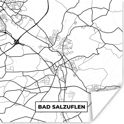 Produktbild von MuchoWow® Poster Karte - Bad Salzuflen - Stadtplan - Wegbeschreibung 100x100 cm - Babyzimmer