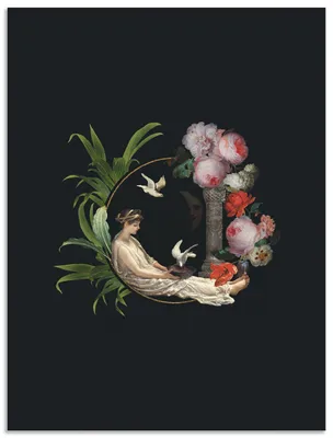 Produktbild von ARTland Wandbild Alu für Innen & Outdoor Vintage Dame mit Tauben Größe: 30x40 cm