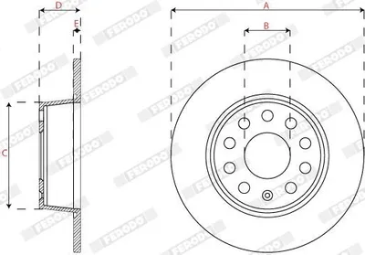 Produktbild von 2x FERODO Bremsscheibe DDF2825C für VW T-Roc (A11) Tiguan Allspace (BW2) 58mm