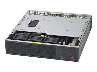 Produktbild von Supermicro CSE-101F, Rack, Server, Schwarz, Mini-ITX, USA - UL listed, FCC Canada - CUL listed Germany - TUV Certified Europe/CE Mark EN 60950/IEC..., 2.5"