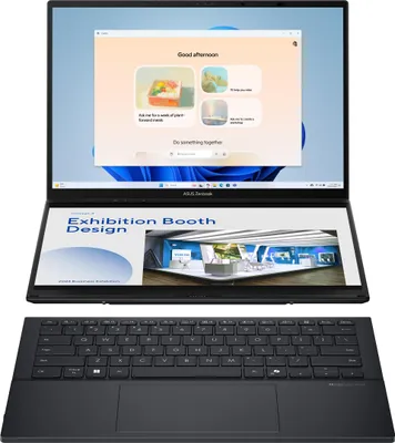 Produktbild von Asus Zenbook Duo UX8406CA-PZ009W | Basaltgrau | 14" | OLED | Touchscreen | 3K | 2880 x 1800 Pixel | Glänzend | Intel Core Ultra 9 | 285H | 32GB | LPDDR5X | Solid-State-Laufwerkskapazität 2000 GB | Intel Arc Graphics | Windows 11 Home | 802.11be | Bluetoot