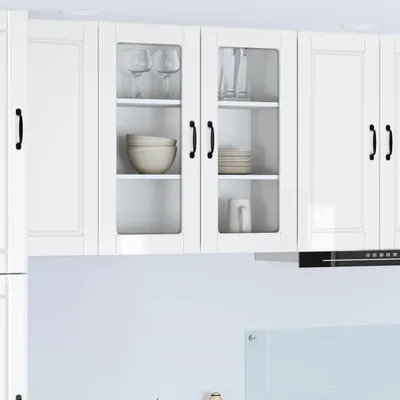 Produktbild von vidaXL Wandglas-Schrank PORTO Hochglanz Weiß 80 x 31 x 80 cm