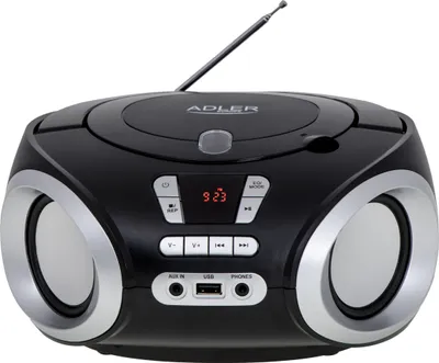 Produktbild von Adler AD1181 Boombox Radio/CD/MP3-Player, USB, FM, Tragbar, LCD, Schwarz