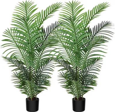 Obrázok produktu pre Umelá palma majestátna v kvetináči pre interiér a exteriér 120cm 2-pack