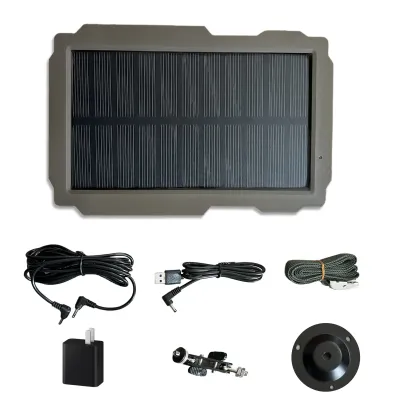 Obrázok produktu pre Solárny panel pre poľovnícku kameru, 3000 mAh, solárny nabíjací panel pre poľovnícke kamery s otočným držiakom