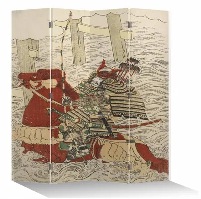 Produktbild von Fine Asianliving Paravent Raumteiler Spanische Wand Trennwand Room Divider Raumtrenner Sichtschutz Japanisch Orientalisch Chinesisch L160xH180cm Bedruckte Canvas Doppelseitig Asiatisch