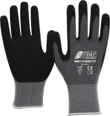 Imagen del producto de Guantes versátiles NITRAS 8800, diseño flexible, ideales para jardinería, alta resistencia a la abrasión, excelente agarre. Talla: 9