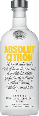 Produktbild von Absolut Vodka Citron 40% 1,0L