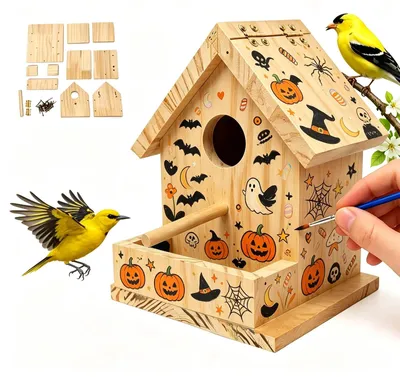Productafbeelding van Vogelhuis voor buiten, om op te hangen, voor wilde vogels, 15 x 17 x 19,5 cm