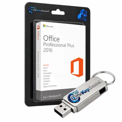 Produktbild von Microsoft Office 2016 Professional Plus – Inkl. Installations-USB-Stick & Lizenz, KI-generiertes Bild