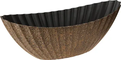 Produktbild von Pflanzschale Anthrazit Gold oval gerillt 41,5×16×16cm