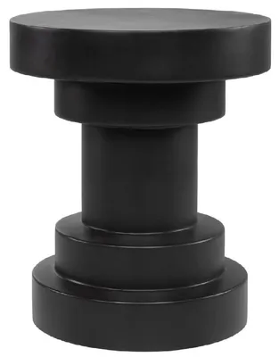 Produktbild von Casa Padrino Luxus Beistelltisch / Hocker Schwarz Ø 38 x H. 45 cm - Runder Glasfaserverstärkter Tisch / Sitzhocker - Wohnzimmer Möbel - Luxus Möbel - Luxus Kollektion