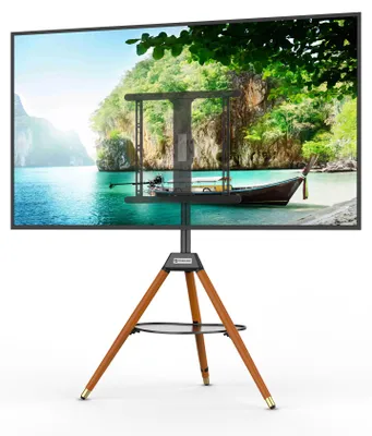 Produktbild von TV-Dreibeinständer mit Ablage | Höhenverstell- und schwenkbar, für 32-60 Zoll TVs, max. VESA 400x400 mm Dunkel