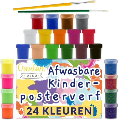 Zdjęcie produktu dla Zestaw do malowania plakatów dla dzieci, zmywalny | 24 tubki x 20 ml