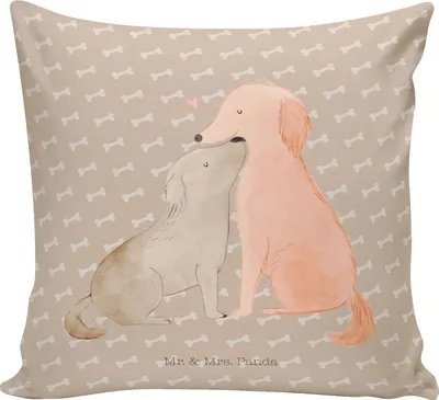 Produktbild von Mr. & Mrs. Panda Kissen 40x40 Hunde Liebe - Hundeglück - Geschenk, Herz, Sofakissen, Sprüche, Vertrauen, bedruckt, kuschelkissen, 40 x 40, Hund, Polster, Kuscheln