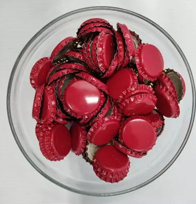 Produktbild von 100 x Kronkorken 26mm - Kronenkorken mit Kunststoffeinlage - Bierkapsel für Bierflaschen Limonadeflaschenr ROT
