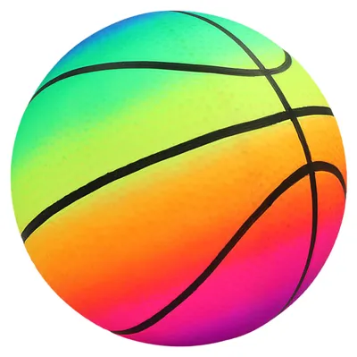 Produktbild von Wasserball aus Gummi, Regenbogen, bunt, Basketball, 22 cm