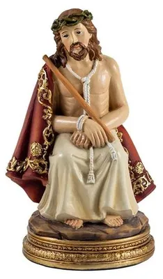 ECCE Homo Figur aus Kunstharz, handbemalt, 15 cm