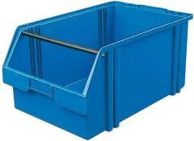 Produktbild von LA KA PE Sichtlagerkasten Größe 1A blau Länge 500 / 450 x Breite 300 x Höhe 230mm aus Polystyrol stapelbar - LK1A