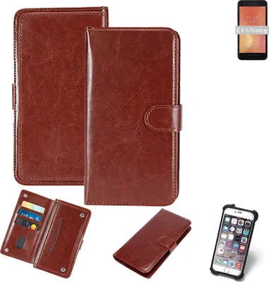 Produktbild von K-S-Trade 360° Hülle kompatibel mit LG Electronics V50S ThinQ braun Kunstleder Case BookCase WalletCase Kunstlederederhülle Handyhülle,